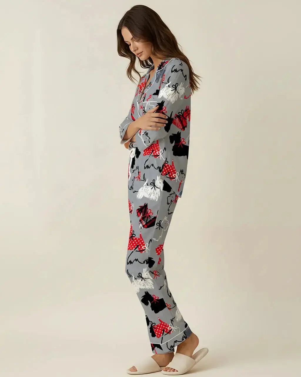 SOLACE CHICScottie Dog Pattern Pajama Set