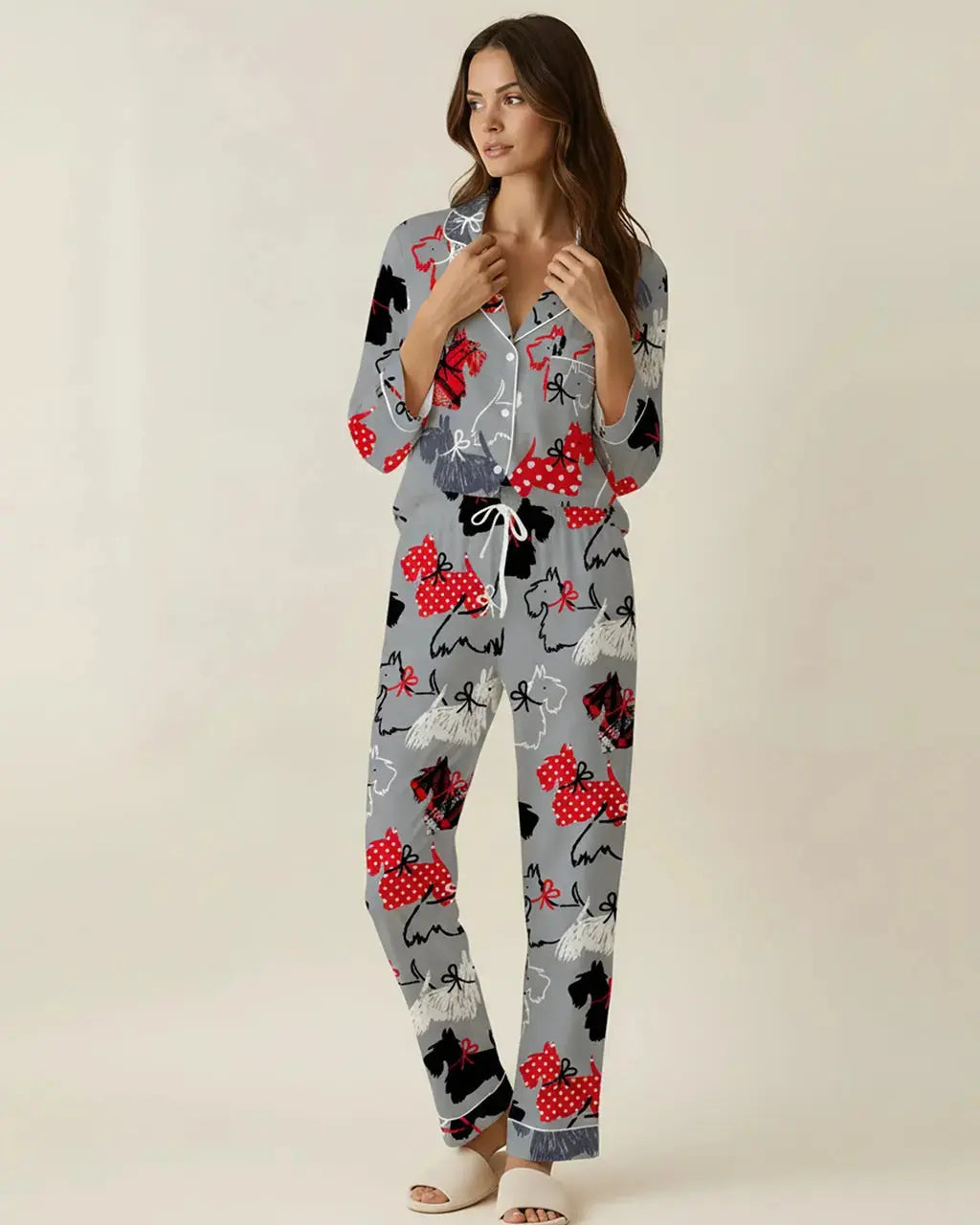 SOLACE CHICScottie Dog Pattern Pajama Set