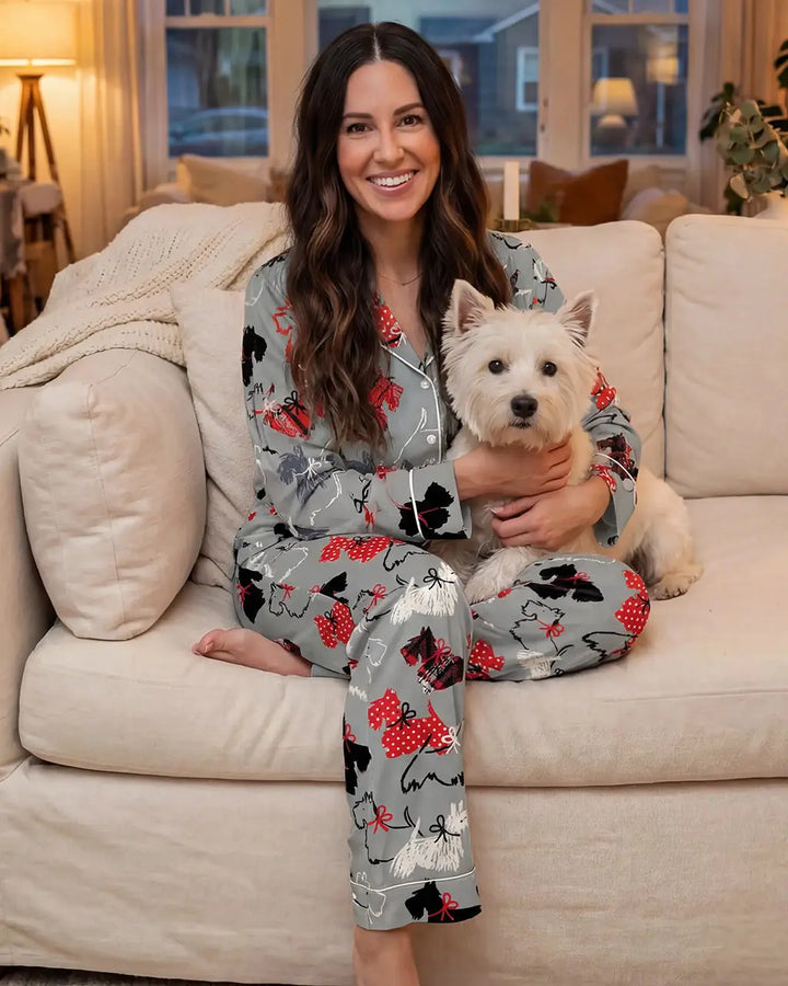 SOLACE CHICScottie Dog Pattern Pajama Set