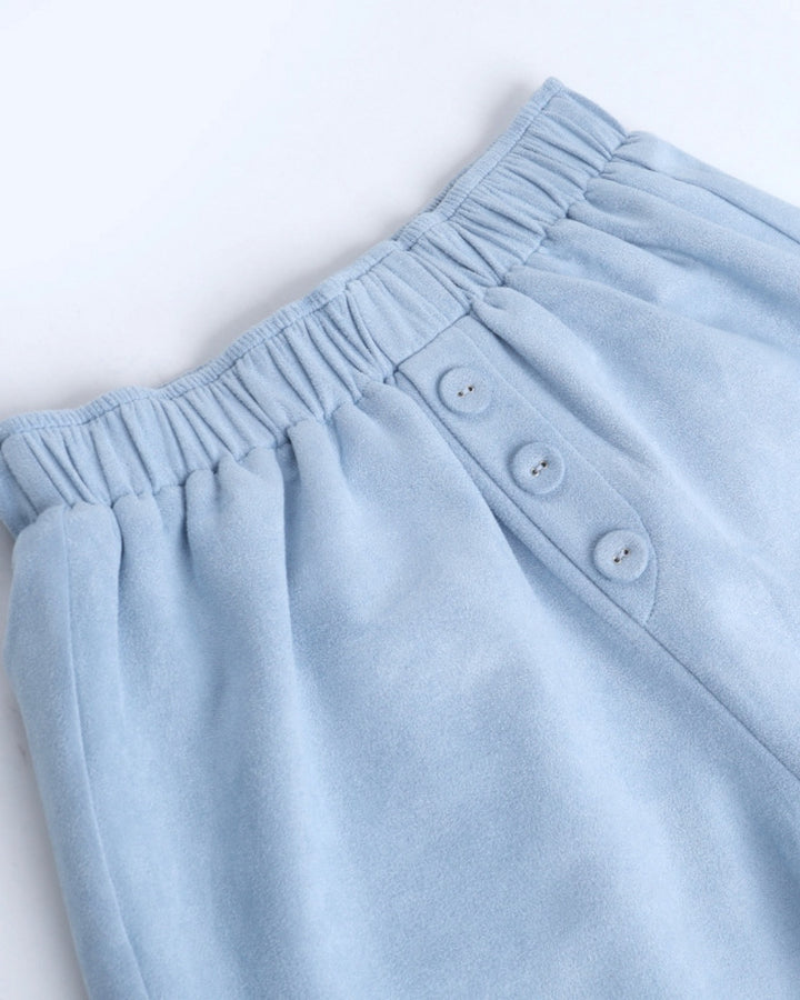 Sexy Blue Open Back Halter Top And Short Set