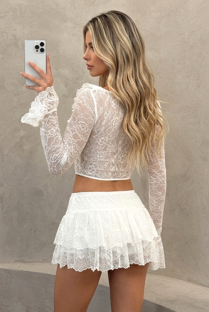 Romantic Sheer Lace Corset Top
