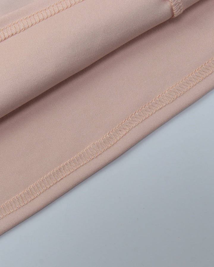 Nude Strapless Draped Satin Mini Dress SOLACE