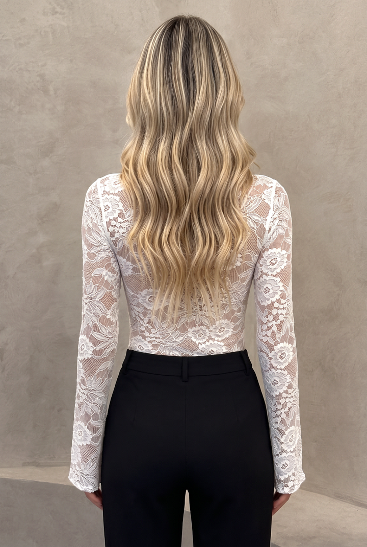 Sexy Deep V Slim Fitted Lace Top
