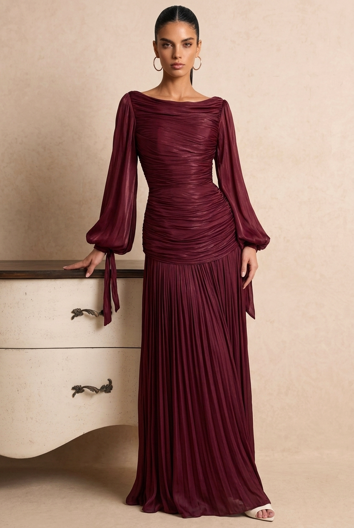 Luxury Shiny A-Line Formal Maxi Dress