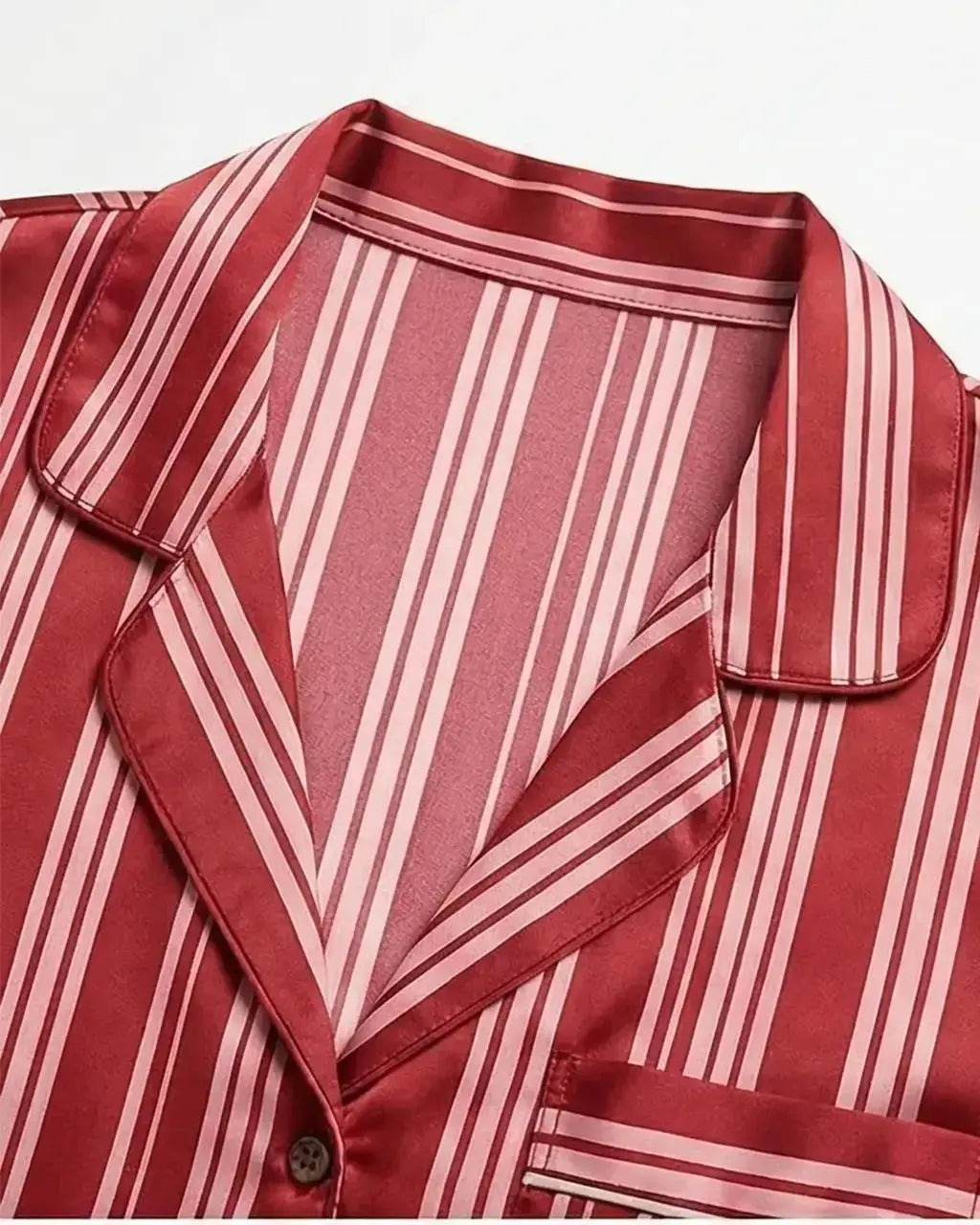 SOLACE CHICLong Sleeve Satin Three Stripes Pajama Set