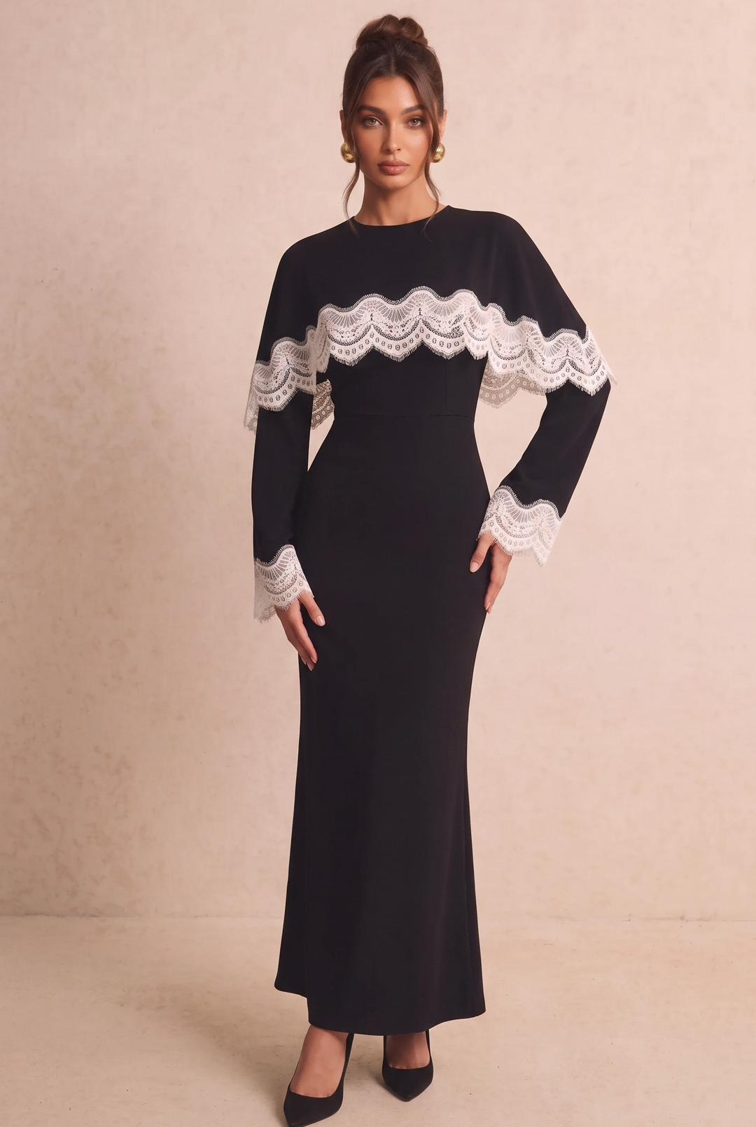 Women Elegant Lace Patchwork Mermaid Dress
