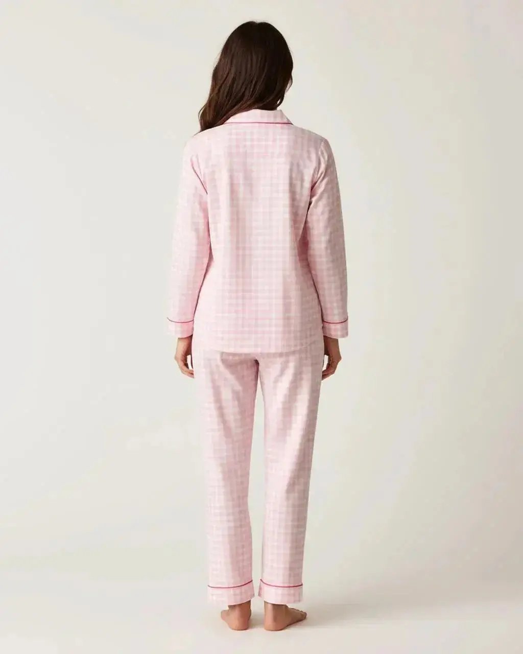 SOLACE CHICPink Plaid Long-Sleeve Pajama Set