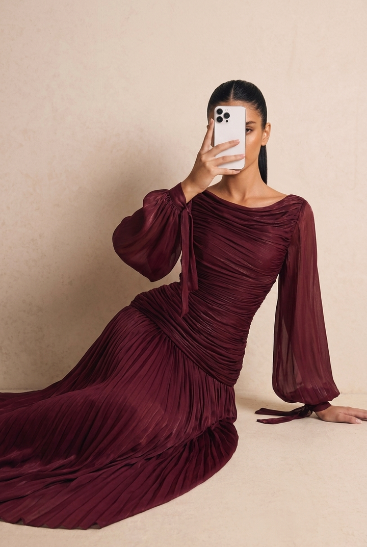 Luxury Shiny A-Line Formal Maxi Dress
