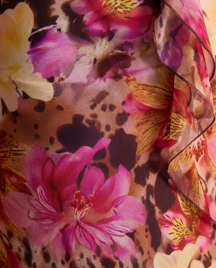 SOLACE  Floral Print Off Shoulder Ruffle Mermaid Maxi Dress 
