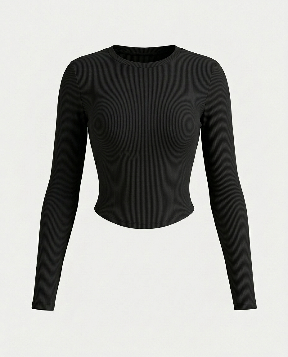 Round Neck Slim Fit Back Cutout Bow Decor Top