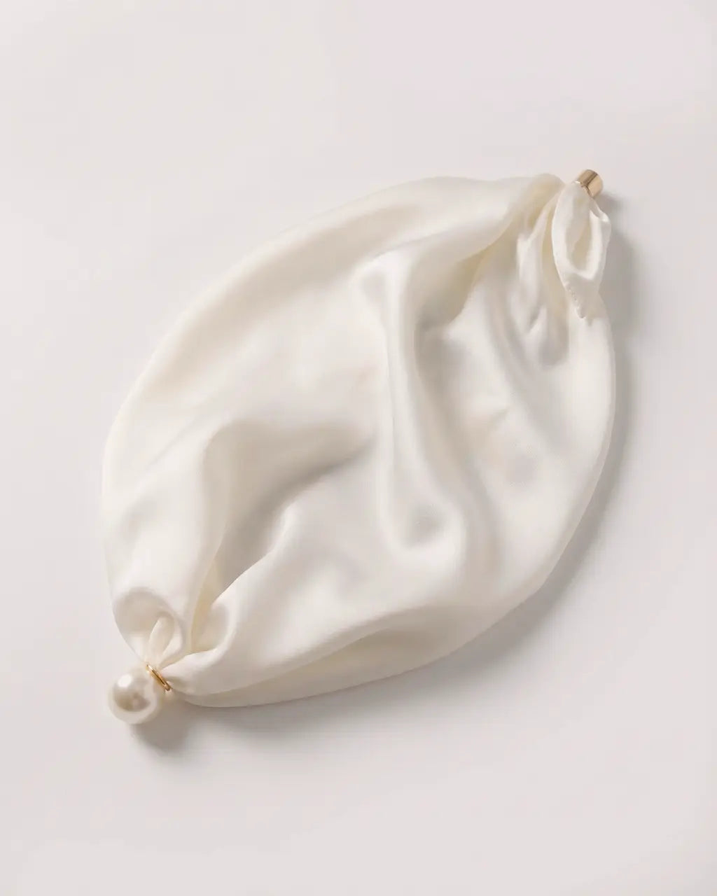 SOLACE  Chic Ivory Solid Satin-Feel Square Timeless Fashion Scarf 