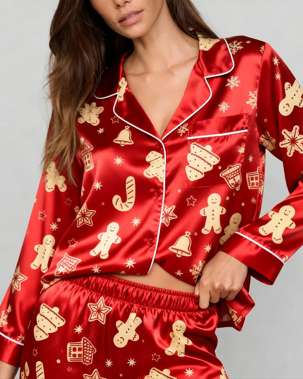 SOLACE CHICChristmas Cookie Print Pajama Set