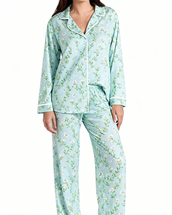 SOLACE CHICAll-Over Floral Print Long Sleeve Pajama Set