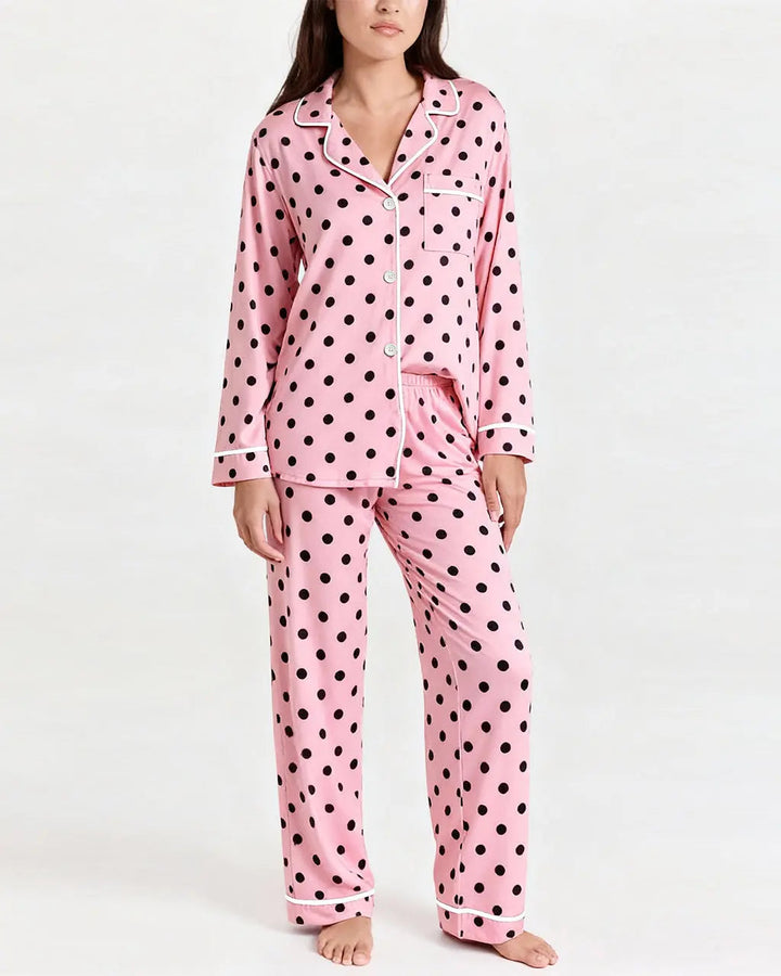 SOLACE CHICPolka Dot Print Pajama Set