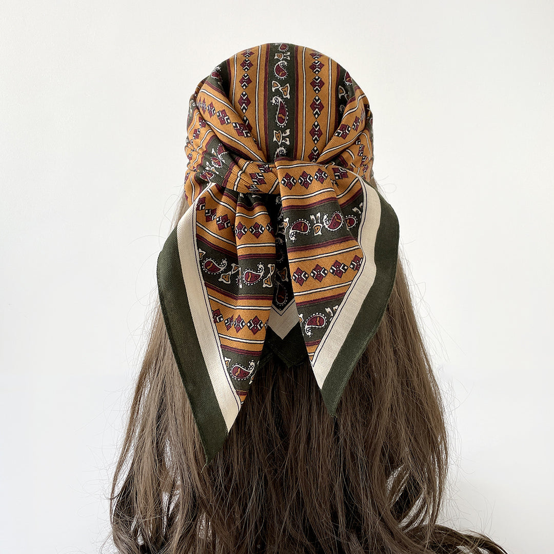 Western Paisley Print Bandana Head Scarf