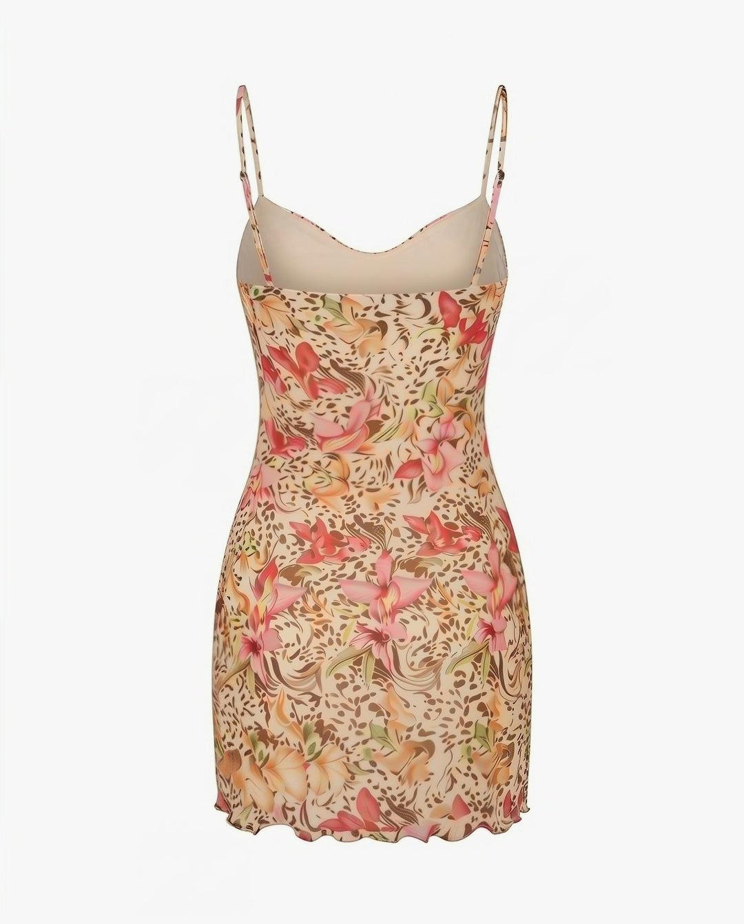 Leopard Print Spaghetti Strap Bodycon Mini Dress