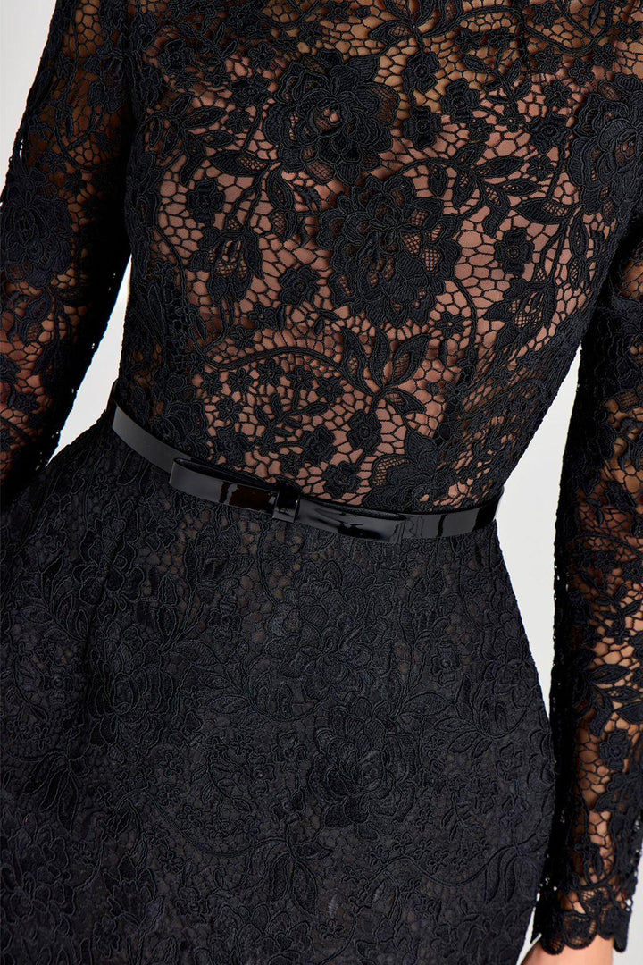 Elegant Floral Lace High Waist Mini Dress
