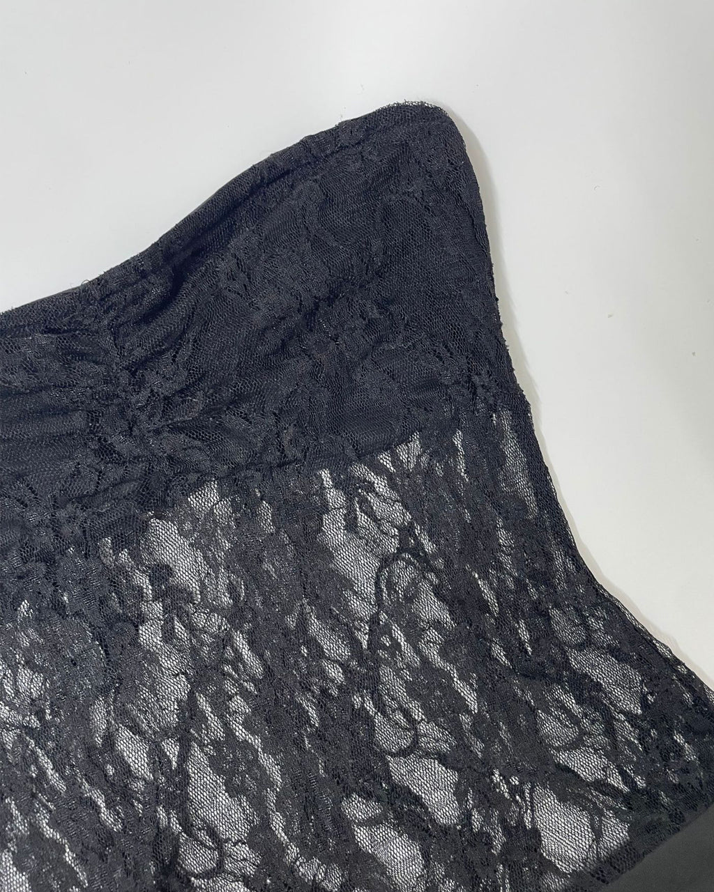 Black Strapless Lace Mesh Mermaid Maxi Dress SOLACE