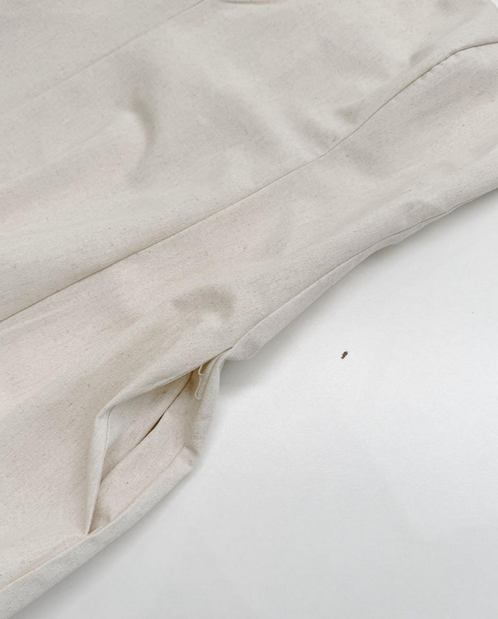 SOLACEBeige Minimalist Breathable Linen Blend Loose Fit Maxi Dress