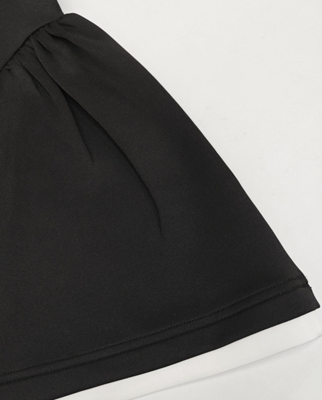 SOLACEBlack Colorblock Off-Shoulder High Waist Flare Mini Dress