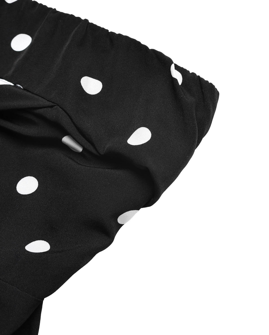 SOLACEBlack Polka Dot Strapless High Waist Wide Leg Jumpsuit