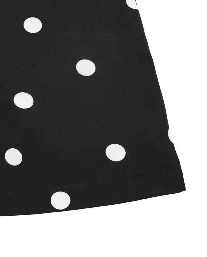 SOLACEBlack Polka Dot Strapless High Waist Wide Leg Jumpsuit