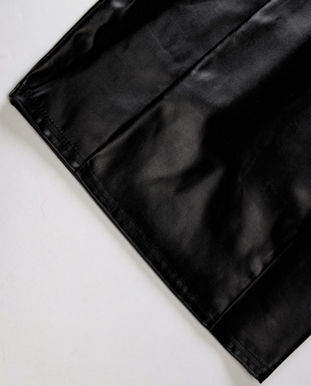 SOLACEBlack Strapless Bodycon Faux Leather Mini Dress