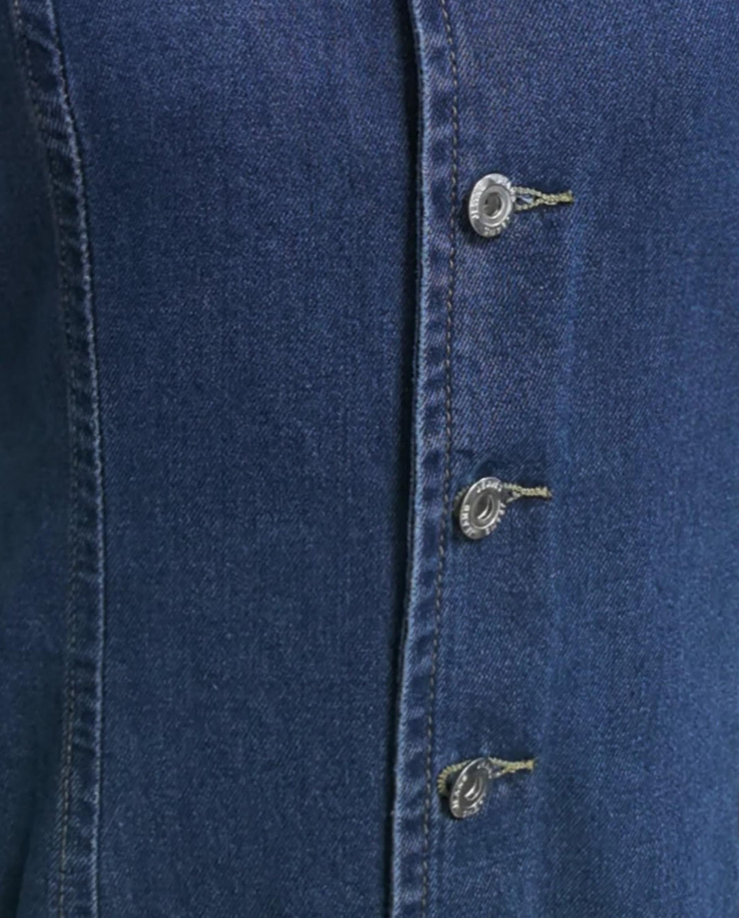 SOLACEBlue Button Down Denim Slim Fit Mini Dress