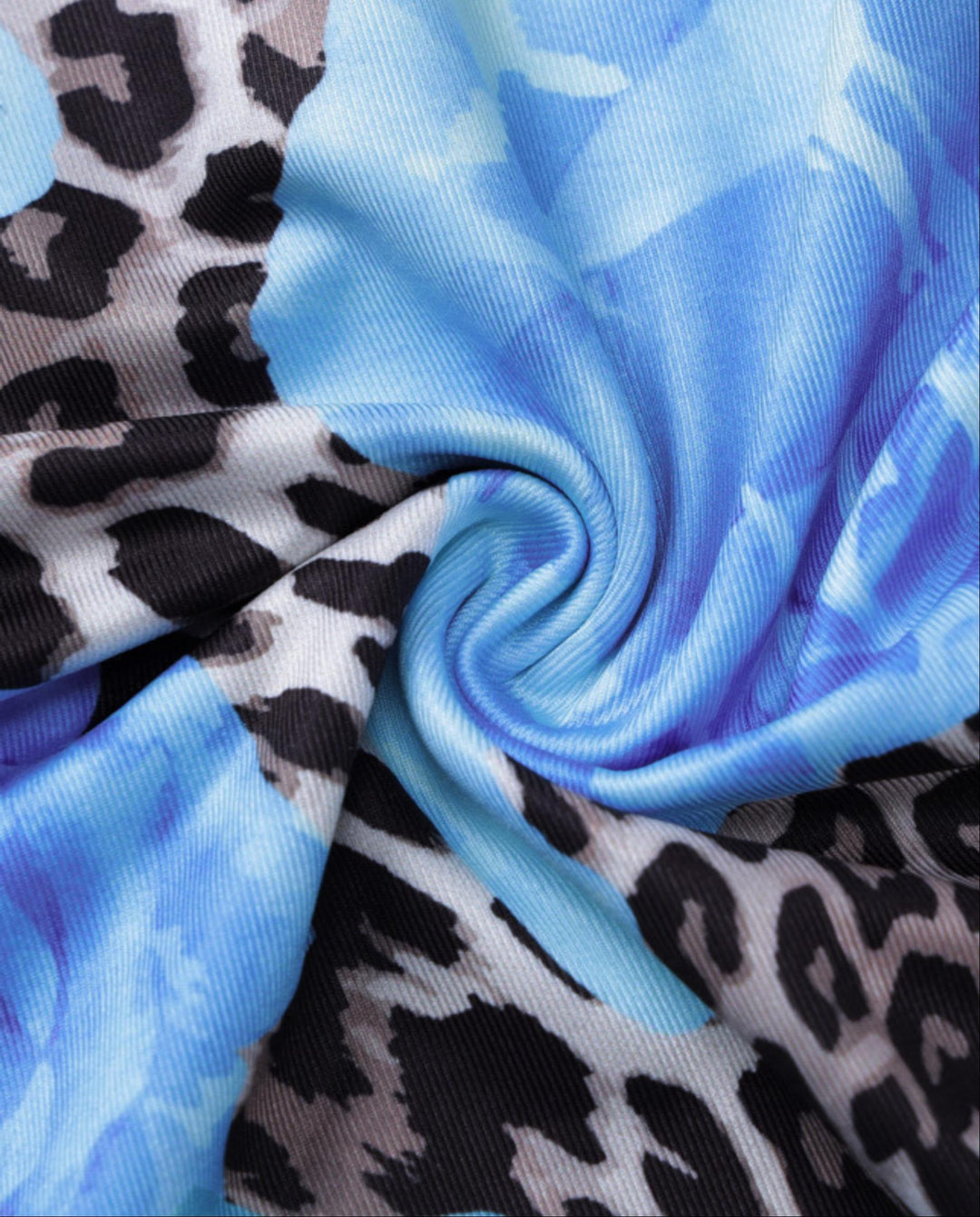 SOLACEBlue Floral Spaghetti Strap Bodycon Maxi Dress