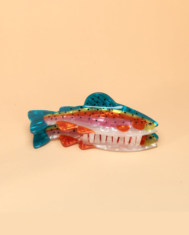 SOLACECute Rainbow Trout Fish Shaped Acrylic Hair Claw Clip