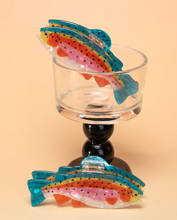 SOLACECute Rainbow Trout Fish Shaped Acrylic Hair Claw Clip