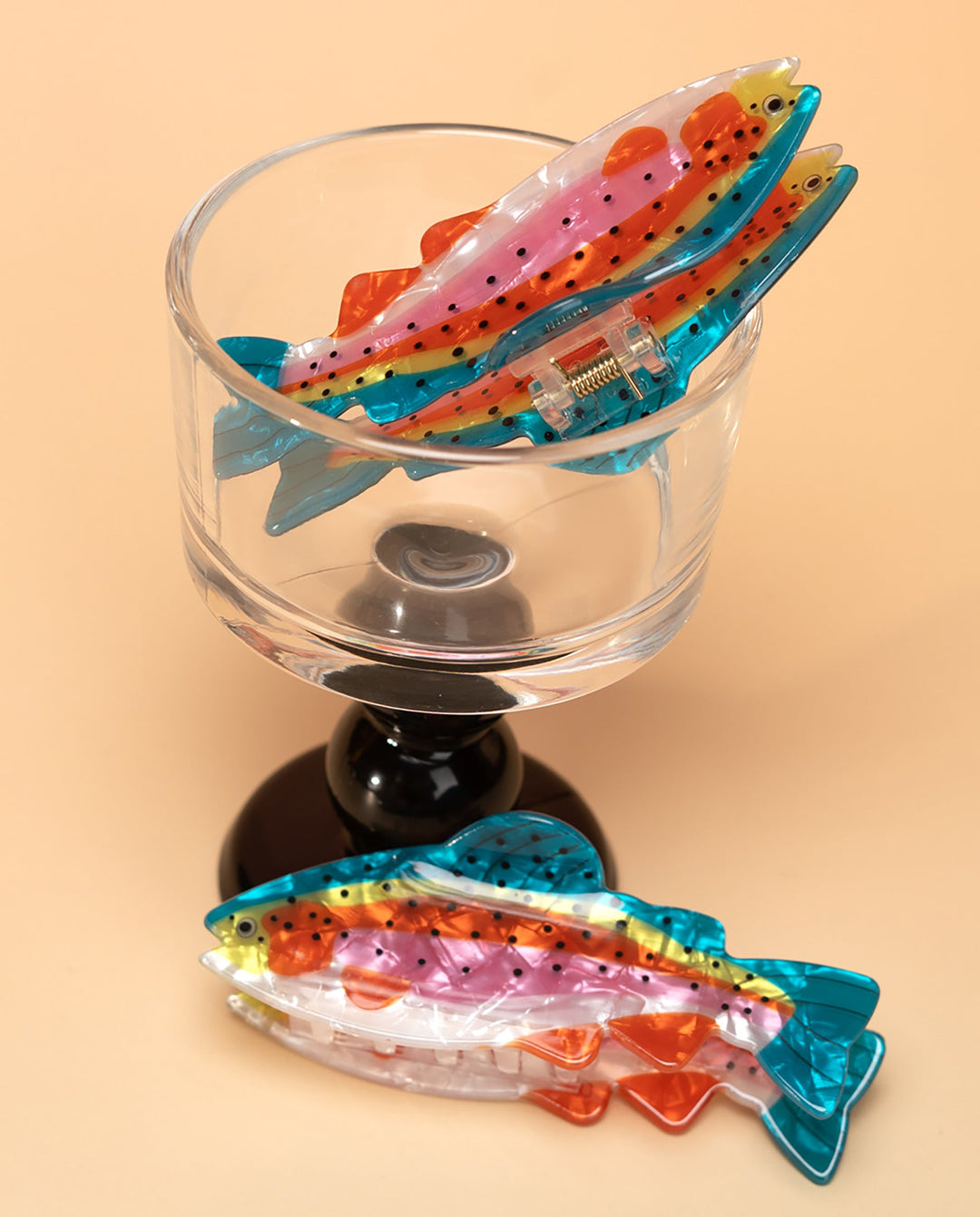SOLACECute Rainbow Trout Fish Shaped Acrylic Hair Claw Clip