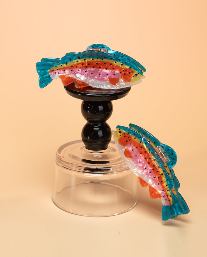 SOLACECute Rainbow Trout Fish Shaped Acrylic Hair Claw Clip