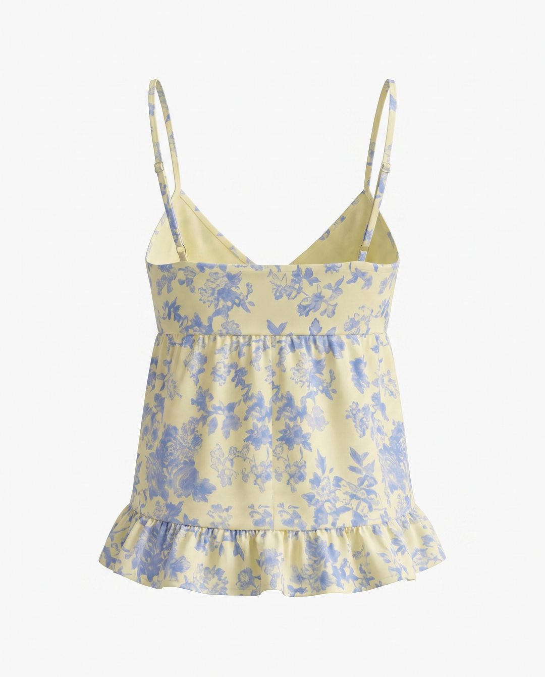 Floral Print V-Neck Spaghetti Strap Peplum Cami Top