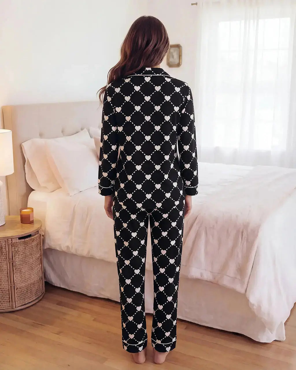 SOLACE CHICHeart Argyle Print Pajama Set