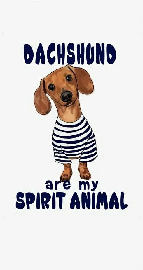 SOLACEDachshund Spirit Animal Print Lettuce Trim Nightdress