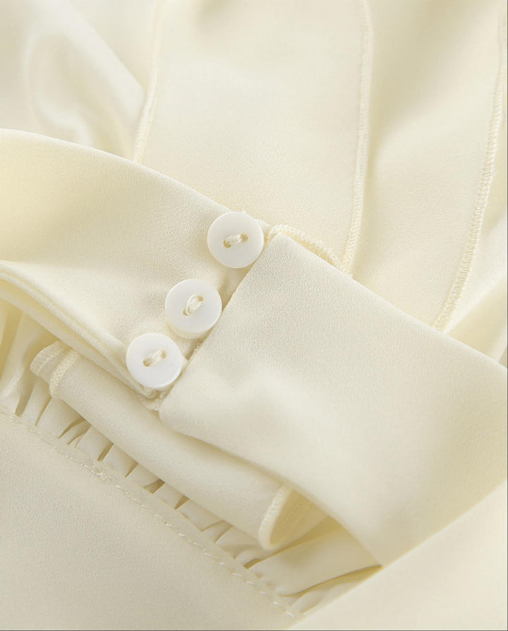 SOLACEElegant Beige Halter Neck Backless Ruffled Loose Top