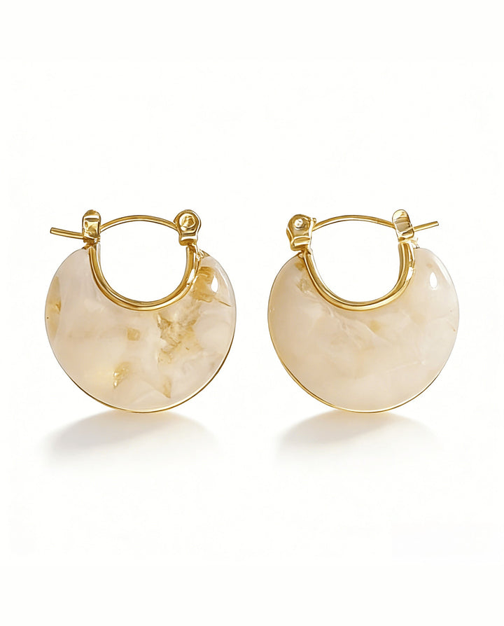 SOLACEGradient Dot Textured C-Shape Huggie Hoop Earrings