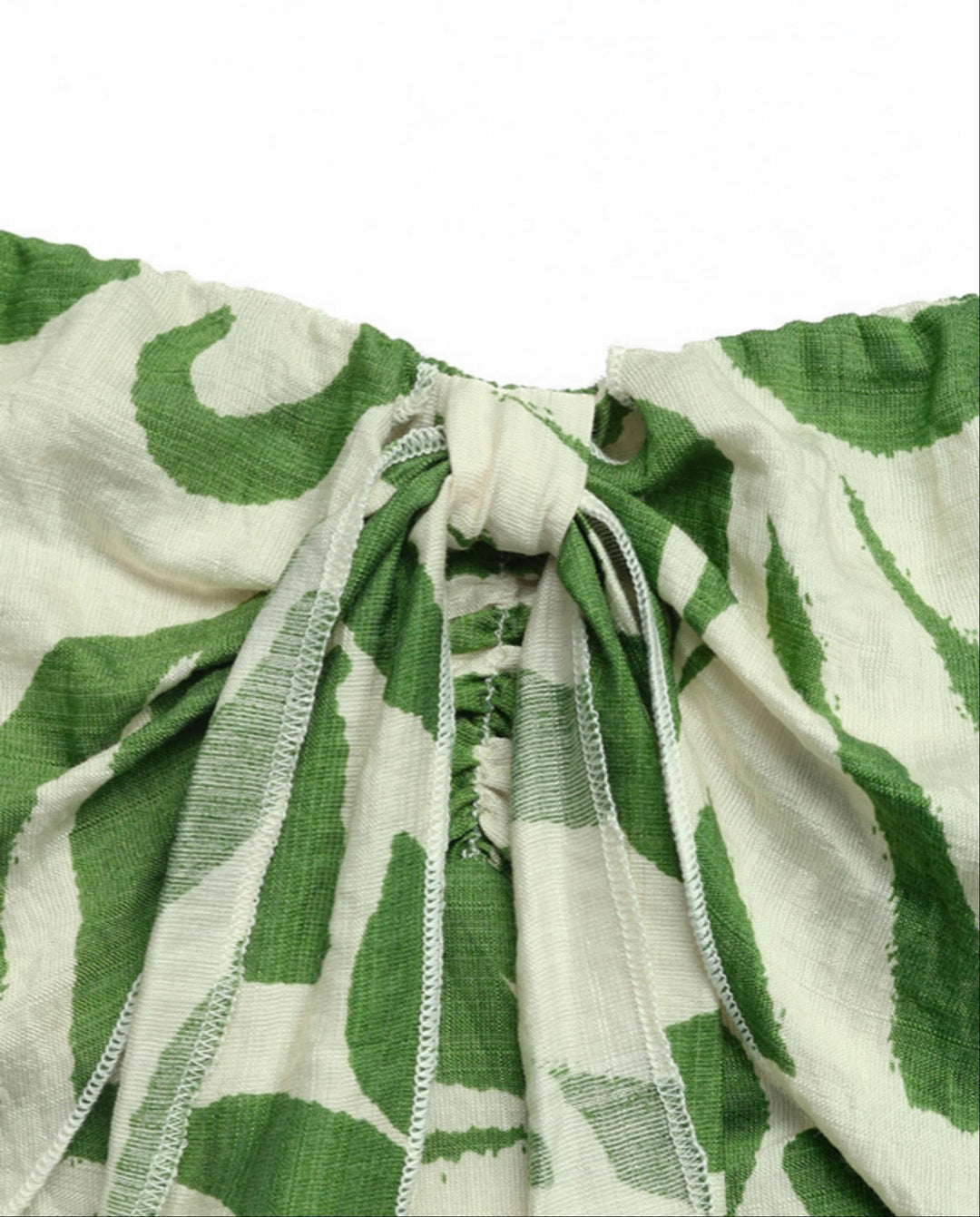 SOLACEGreen Tropical Print Strapless Midi Dress