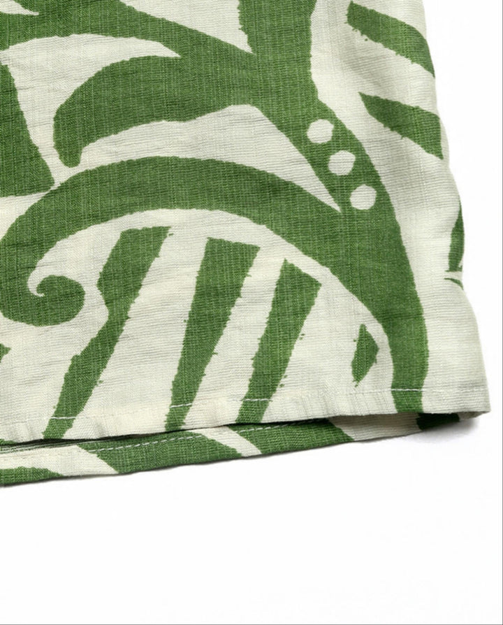SOLACEGreen Tropical Print Strapless Midi Dress