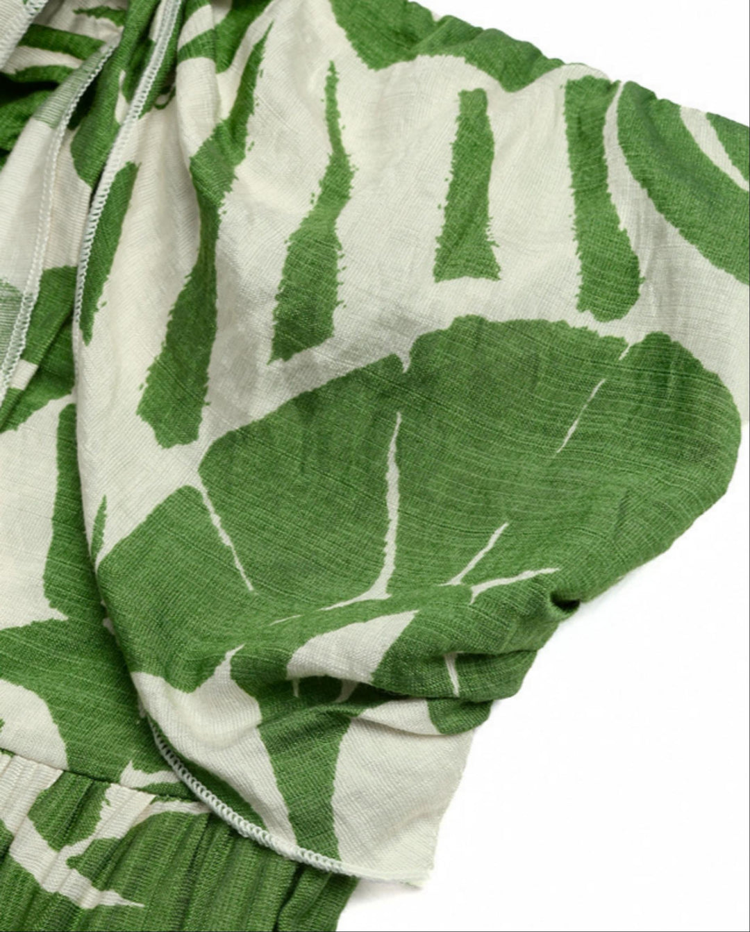 SOLACEGreen Tropical Print Strapless Midi Dress