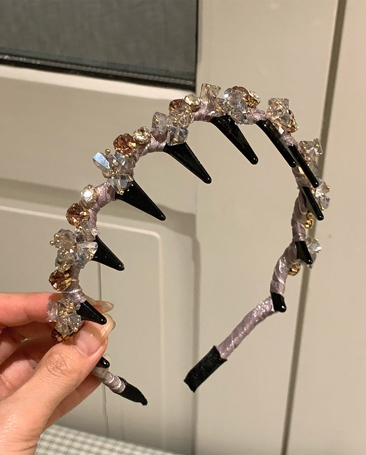 SOLACEJagged Teeth Rhinestone Anti-slip Serrated Headband
