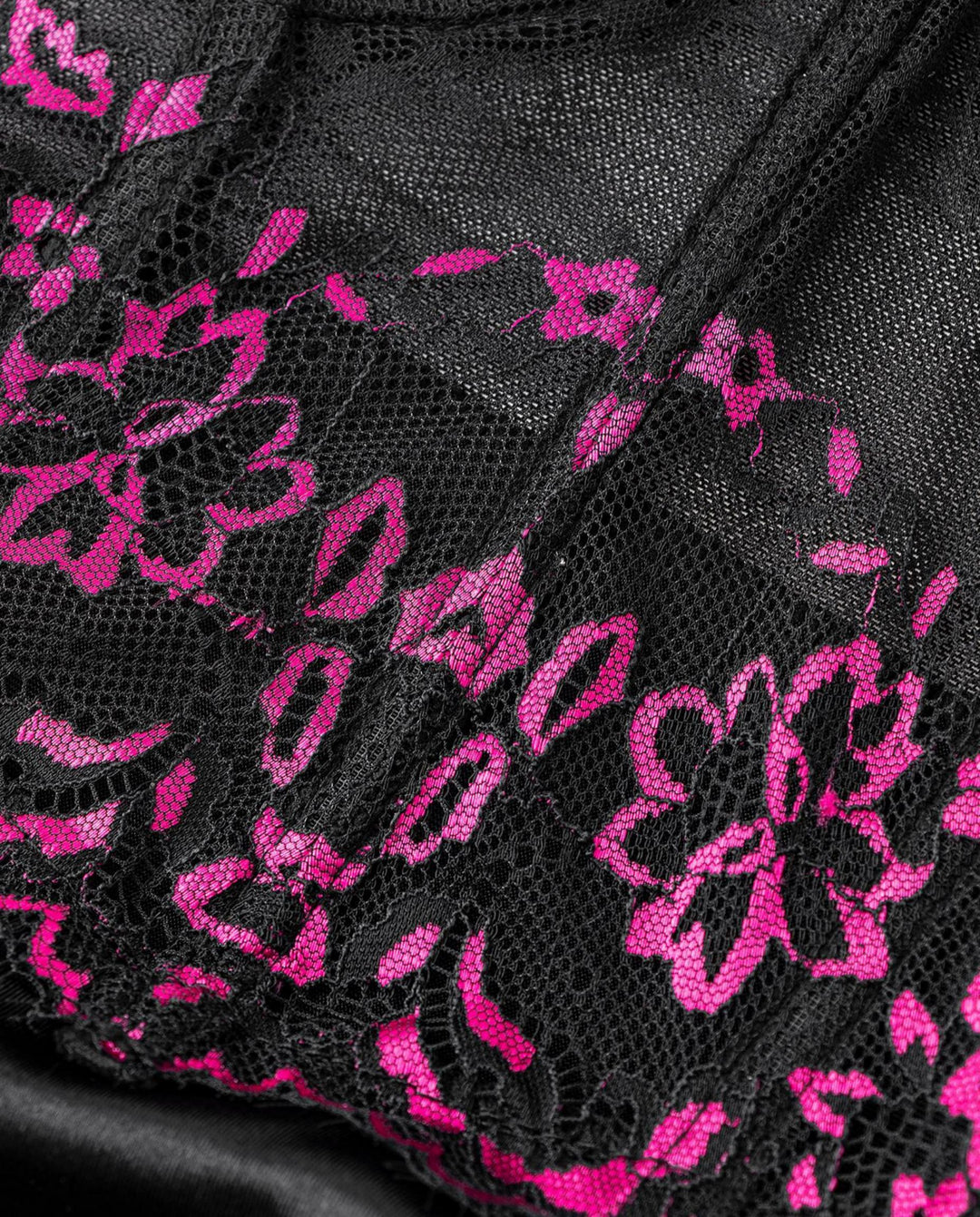 SOLACELace Corset Bodice Ruched Satin  Pink Embroidery Mini Dress