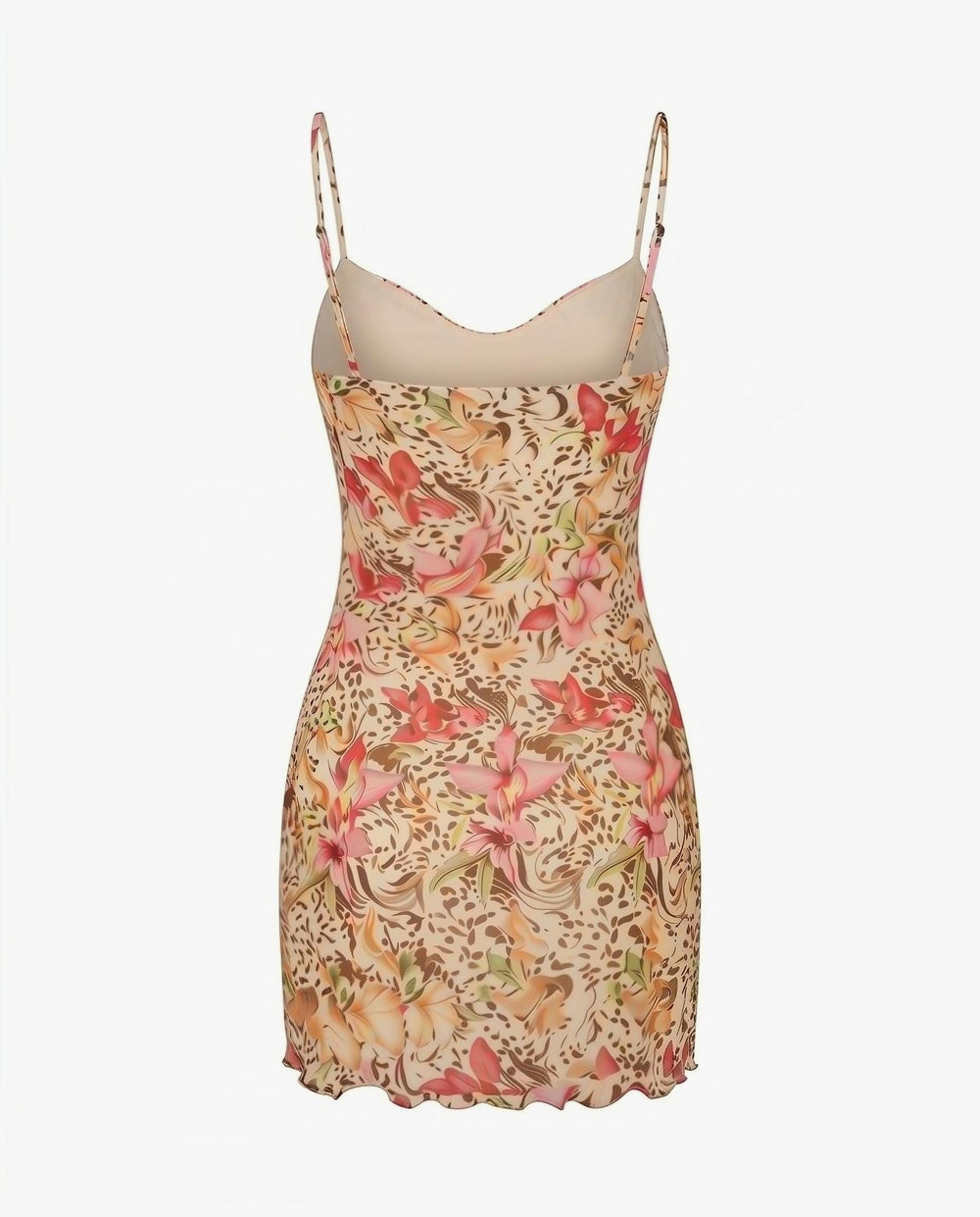 SOLACELeopard Print Spaghetti Strap Bodycon Mini Dress
