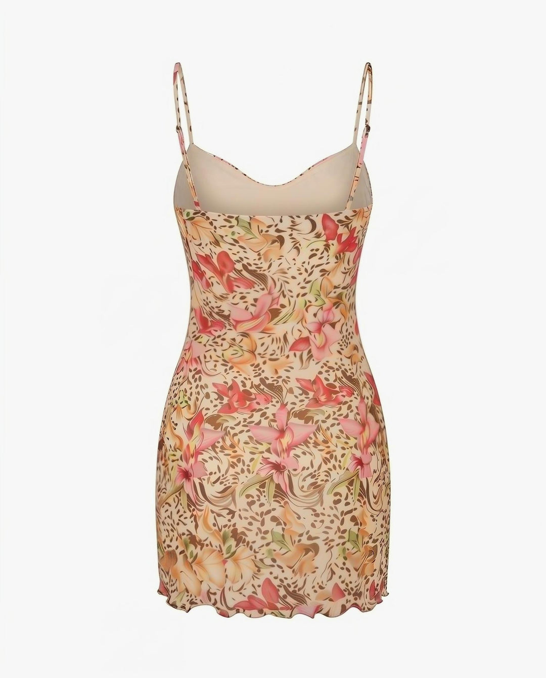 SOLACELeopard Print Spaghetti Strap Bodycon Mini Dress