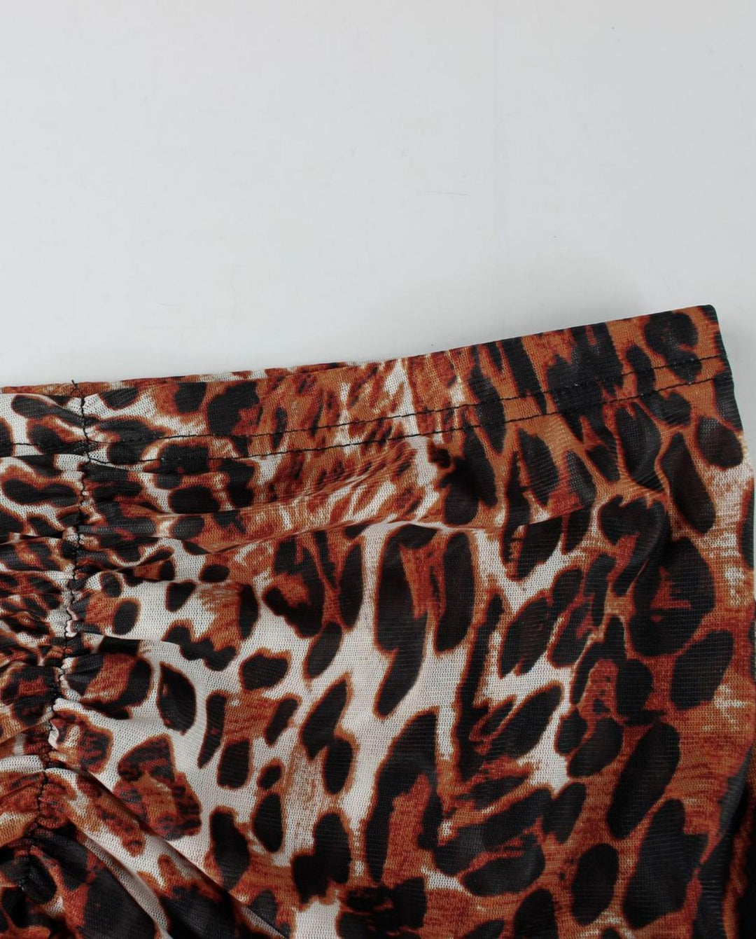 SOLACELeopard Print Strapless Hem Tube Top Mini Skirt Set