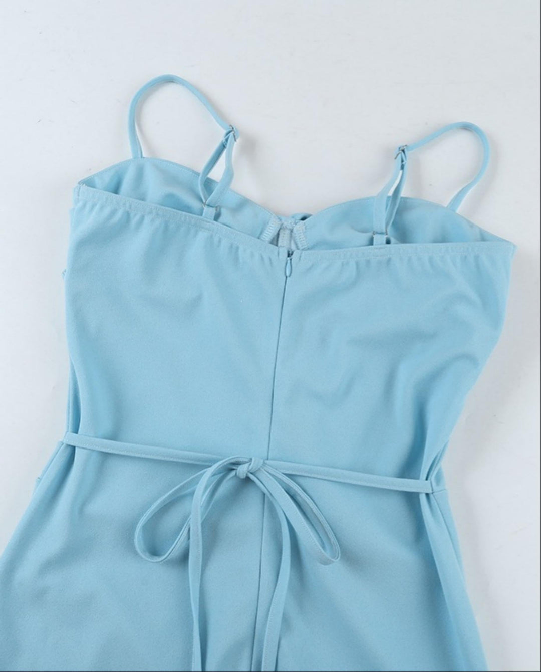 SOLACELight Blue Corset Bustier High Slit Mermaid Maxi Dress