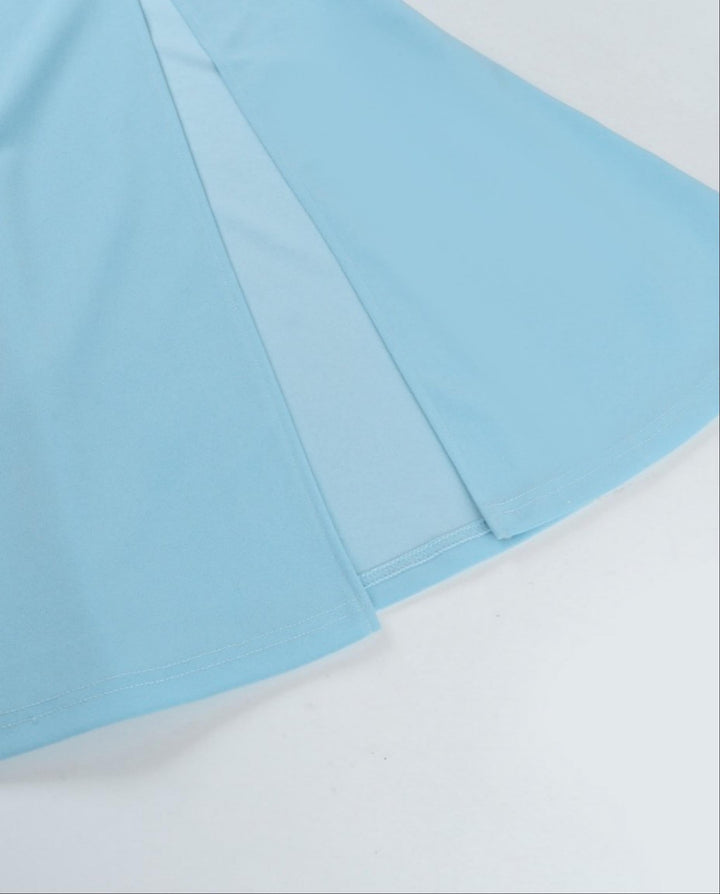 SOLACELight Blue Corset Bustier High Slit Mermaid Maxi Dress