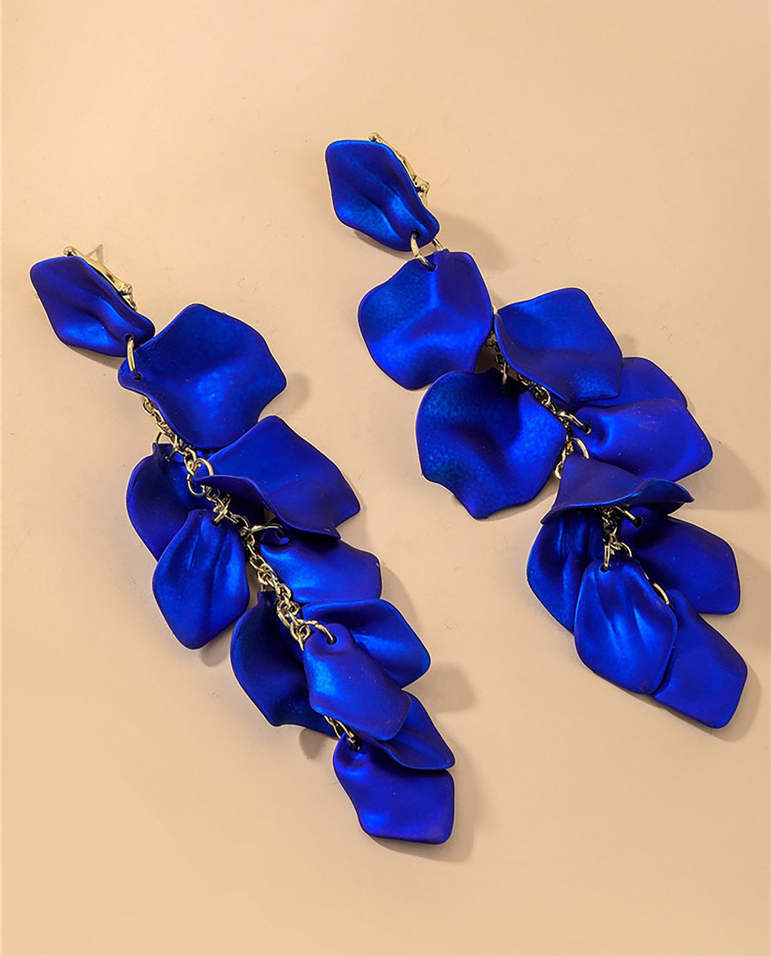 SOLACEMatte Petal Cascading Tassel Long Drop Dangle Earrings