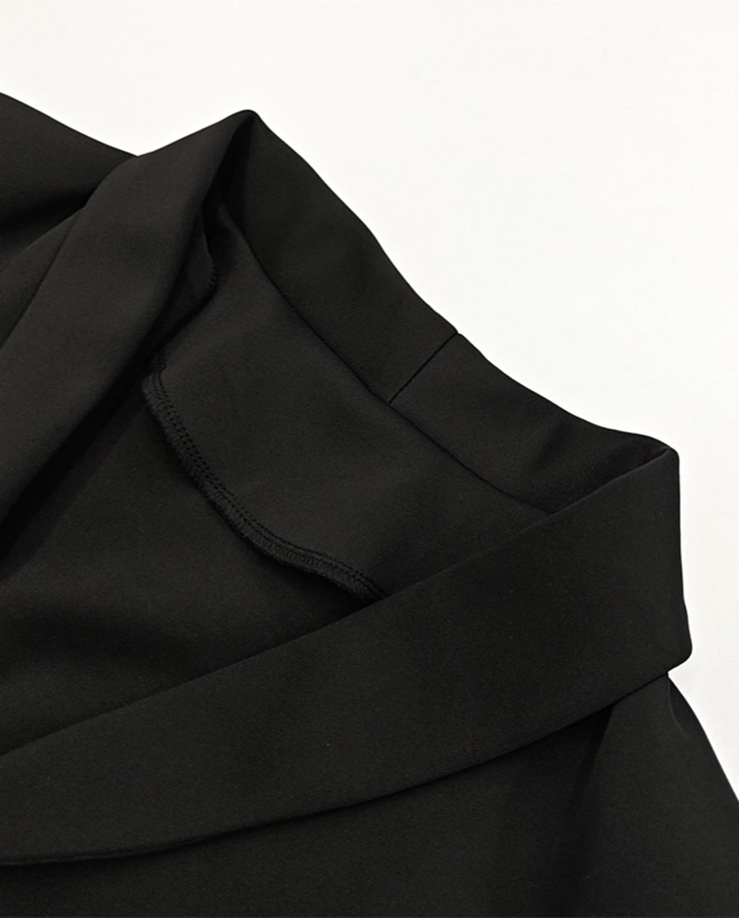 Deep V Neck Button Pleated Mini Blazer Dress